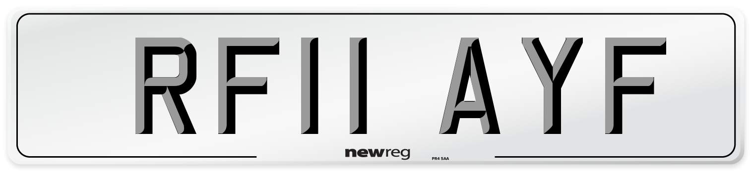 RF11 AYF Number Plate from New Reg
